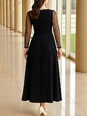 preiswerte Knöchellänge-A-Linie Brautmutterkleid Übergröße Glanz &amp; Glamour Rundhalsausschnitt Knöchellänge Chiffon Polyester Langarm mit Perlen