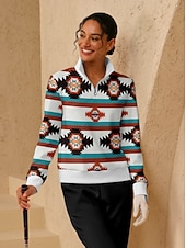 billiga Sweatshirt &amp;amp; Ytterkläder-Dam Pullover-tröja Vit Långärmad Överdelar Golfkläder för damer Kläder Outfits Bär kläder