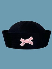 tanie Kapelusze damskie-Damska czapka marynarska z napisem z kryształków, stylowa czapka do strojów K-pop, na bal maskowy i jako dodatek do kostiumów scenicznych