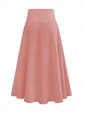 billige Casual Skjørt-Dame الالتفاف A-linje Mote Fritid Maksi Høy Midje Skjørt عادي Drapering Mikroelastisk Gate Daglig Vin Svart Rosa Brun Vår Polyester