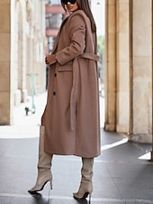 Női Hétköznapi dzseki Melegen tartani Kényelmes Zseb Gombok Divat Szabadtéri Sima Alkalmi Hétvége Egysoros Szokványos Hajtóka Normál Hosszú ujj Felsőruházat Fekete Fehér Arcpír rózsaszín Ősz Tél olcso Trench Coats-Női Hétköznapi dzseki Melegen tartani Kényelmes Zseb Gombok Divat Szabadtéri Sima Alkalmi Hétvége Egysoros Szokványos Hajtóka Normál Hosszú ujj Felsőruházat Fekete Fehér Arcpír rózsaszín Ősz Tél