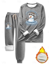 preiswerte Trainingsanzüge für Damen-Damen Elegant Warm Mode Zweiteilige Sets Trainingsanzug Hosen-Sets Langarm Bischofsärmel Rundhalsausschnitt Grafik Buchstabe Druck Outdoor Urlaub Täglich Rosa Blau Grau Frühling Normale Passform
