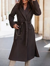 Női Hétköznapi dzseki Melegen tartani Kényelmes Zseb Gombok Divat Szabadtéri Sima Alkalmi Hétvége Egysoros Szokványos Hajtóka Normál Hosszú ujj Felsőruházat Fekete Fehér Arcpír rózsaszín Ősz Tél olcso Trench Coats-Női Hétköznapi dzseki Melegen tartani Kényelmes Zseb Gombok Divat Szabadtéri Sima Alkalmi Hétvége Egysoros Szokványos Hajtóka Normál Hosszú ujj Felsőruházat Fekete Fehér Arcpír rózsaszín Ősz Tél