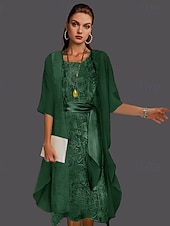 voordelige moeders wikkels-Effen Sjaals Jas Jacket Vrouwen Wrap Moeder's Bruiloft Gast Wraps Dames Elegante Halve Mouw Chiffon Wraps Met Effen Kleur Voor Avondfeest Lente  Herfst dress to impress
