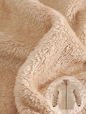 levne Ležérní bundy-Pánské Zimní bunda Teddy Coat Neformální bunda Dovolená Denní Zahřívací Kapsy Fleece Podzim zima Bez vzoru Módní Šik ven Stojáček Standardní Černá Námořnická modř Hnědá Khaki Tmavě šedá Saka