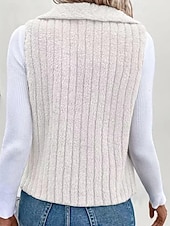 abordables Gilet-Femmes Gilet Chaud Confortable Fermeture éclair Occasionnel Uni Vacances Rue Occasionnel Tenue quotidienne Régulier Col Rabattu Coupe régulière Sans manches Vêtements d'extérieur Noir Blanche Bleu