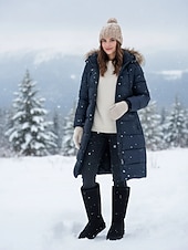 preiswerte Schnee- und Winterstiefel-Damen-Winterstiefel mit halbhoher Schafthöhe und weichem Fleecefutter – warme und gemütliche Schneestiefel für den lässigen Winterlook