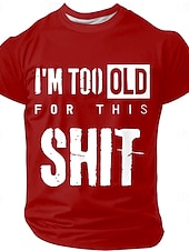 voordelige Grappige T-shirts voor mannen-Voor heren Grappig jargon T-shirt Korte mouw T-shirt 3D-afdrukken Strakke ronde hals Overhemd Modieus Dagelijks Straat Dagelijks Zwart Rood blauw Zomer Lente Kleding S M L XL XXL XXXL