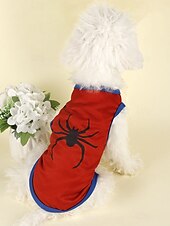 preiswerte Hundebekleidung &amp; Zubehör-1 Stück Halloween-Spinnen-Haustierwesten | Polyester | atmungsaktiv, flohsicher | Hunde- und Katzenhemden | drinnen/draußen | Hoodie-Stil