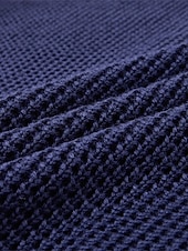 billiga cardigan tröja för män-herrtröja kofta tröja kavaj kavaj våffelstickad stativ krage beskuren stickad enfärgad långärmad bas snygga utomhuskläder dagligen kläder höst vinter blå khaki s m l