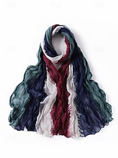 economico Accessori di Natale-sciarpa plissettata multicolore da uomo: morbida ed elegante, perfetta per la moda invernale e come regalo di Natale