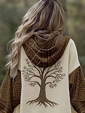 ieftine Topuri Boho-Pentru femei Hanorace cu fermoar Grafic Geometric Tribal Punk Activ Epocă Manșon Lung Capișon Topuri obișnuite Casual Casă Zilnice Albastru piscină Mov Maro Trifoi Toamnă Iarnă