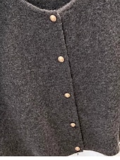 ieftine Veste din Tricot-Pentru femei Pulover Vestă pulover Șic Stradă Casual Culoare solidă Stil Nautic Nasturi Tricotat Fără manșon Topuri obișnuite Tricotat Zilnic Concediu Sfârșit de săptămână Negru Caisă Toamnă Iarnă