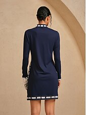 Naisten golf mekko Laivaston sininen Pitkähihainen Hameet Naisten Golfasut Vaatteet Asut Vaatteet halpa Golf Mekot-Naisten golf mekko Laivaston sininen Pitkähihainen Hameet Naisten Golfasut Vaatteet Asut Vaatteet