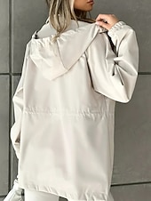 baratos Parka Casual-Mulheres Casaco de inverno Casaco com capuz Manter Quente Confortável Zíper Bolsos Casual Tecido Férias Roupa Diária Para Noite Final de semana Padrão Com Capuz Normal Manga Longa agasalhos Azul