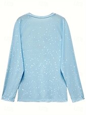 abordables T-shirts de Noël-Noël Femmes T-shirt Graphique Père Noël Girafe ancien Élégant Occasionnel manche longue Col ras du cou Hauts Longs Quotidien Sortir Week-end Imprimé Blanche Bleu Kaki Printemps Automne Hiver