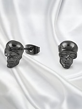 abordables Accessoires d&#039;Halloween-Boucles d&#039;oreilles à tige en forme de tête de mort pour femme, style gothique punk, en alliage, pour fêtes, cosplay et costumes