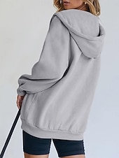 baratos jaqueta com capuz-Mulheres Casaco com capuz Confortável Respirável Bolsos Botões Casual Tecido Férias Rua Casual Roupa Diária Não Trespassado Padrão Com Capuz Normal Manga Longa agasalhos Branco Amarelo Azul Primavera