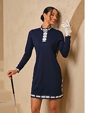 Naisten golf mekko Laivaston sininen Pitkähihainen Hameet Naisten Golfasut Vaatteet Asut Vaatteet halpa Golf Mekot-Naisten golf mekko Laivaston sininen Pitkähihainen Hameet Naisten Golfasut Vaatteet Asut Vaatteet