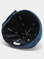 cheap Men's Hats-Men's Corduroy Brimless Beanie Hat, Retro Docker Cap with Adjustable Strap, Casual Streetwear Skullcap for Fall and Winter