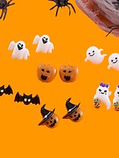 رخيصةأون إكسسوارات الهالوين-أقراط نسائية على شكل قرع وشبح الهالوين - أقراط متدلية لطيفة من الأكريليك لحفلات الهالوين