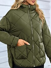 baratos Casacos de penas-Mulheres Casaco de inverno Casaco com capuz Manter Quente Confortável Zíper Bolsos Hem irregular Casual Tecido Férias Casual Roupa Diária Final de semana Longo Com Capuz Normal Manga Longa agasalhos