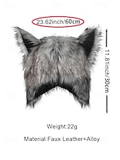 Недорогие Аксессуары на Хэллоуин-мужская шапка с волчьими ушками на Хэллоуин – пушистая полиэстеровая плюшевая шапка для костюмированной вечеринки, вечеринки и зимнего ношения