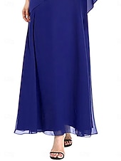 levne Délka kotníků-A-linie šaty pro matku nevěsty elegantní jednoduché čtvercový výstřih kotníková délka chiffon krátký rukáv s jednobarevným potiskem