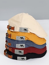 billige Damehatter-Herre bomullsflakhatt vintage avisboyhatt, justerbar Gatsby beretlue til julefester, vinterantrekk og hverdagsbruk