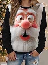 ieftine Hanorace și hanorace de Crăciun-Pentru femei Hanorac pulover Pisica Brad de Crăciun Crăciun Casual Manșon Lung Stil Nautic Topuri obișnuite Stradă Zilnice Casual Negru Galben Roșu Vin Roșu-aprins Albastru piscină Primăvară Toamn