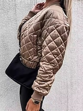 economico Puffers &amp; Parka-Per donna Giacca imbottita Giacca Casual Caldo Confortevole Cerniera Tasca Moda All&#039;aperto Semplice Uscire Weekend Cerniera Regolare Collo alla coreana Vestibilità regolare Manica Lunga Capispalla