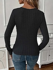 economico Top in Pizzo-Per donna Blusa Pizzo Patchwork Tinta unica Elegante Essenziale Casual Manica Lunga Girocollo Top Regolari Quotidiano Nero Bianco Rosa Viola Grigio Primavera Autunno Inverno