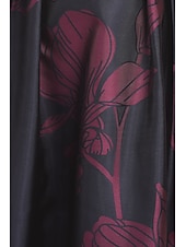abordables Robes de Soirée en A-A-Line Robe de soirée élégante robe formelle mariage longueur au sol à manches courtes col de chemise poche satin avec imprimé floral