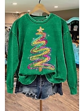 Γυναικεία Φούτερ πουλόβερ Γραφική Άγιος Βασίλης Χριστουγεννιάτικο δέντρο Μοντέρνα Καθημερινό Μακρυμάνικο Στρογγυλή Ψηλή Λαιμόκοψη Κανονικά μπλουζάκια Δρόμος Καθημερινή Ένδυση Causal Στάμπα Χαμηλού Κόστους Χριστουγεννιάτικες κουκούλες και φούτερ-Γυναικεία Φούτερ πουλόβερ Γραφική Άγιος Βασίλης Χριστουγεννιάτικο δέντρο Μοντέρνα Καθημερινό Μακρυμάνικο Στρογγυλή Ψηλή Λαιμόκοψη Κανονικά μπλουζάκια Δρόμος Καθημερινή Ένδυση Causal Στάμπα