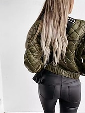 economico Puffers &amp; Parka-Per donna Giacca imbottita Giacca Casual Caldo Confortevole Cerniera Tasca Moda All&#039;aperto Semplice Uscire Weekend Cerniera Regolare Collo alla coreana Vestibilità regolare Manica Lunga Capispalla