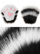 ieftine Acesorii de modă-Mănuși de Halloween pentru femei cu gheare de pluș pentru costume de Halloween – accesorii pentru petreceri, cosplay și evenimente tematice