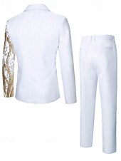 رجالي سترة الدعاوى عمل حفلة كوكتيل حفلة الزفاف 2 قطعتين موضة كاجوال الربيع الخريف بوليستر شجرة جيب Buttons مريح صدر فردي سترة رياضية أسود أبيض أحمر أزرق البحرية رخيصةأون سترات كلاسيكية للرجال-رجالي سترة الدعاوى عمل حفلة كوكتيل حفلة الزفاف 2 قطعتين موضة كاجوال الربيع الخريف بوليستر شجرة جيب Buttons مريح صدر فردي سترة رياضية أسود أبيض أحمر أزرق البحرية