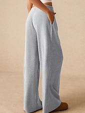 economico gamba larga e vita alta-Per donna Culotte Gamba Larga Gamba larga Chinos Vacanza Vintage Streetwear Lunghezza intera Vita media Semplice Tasca Design con Coulisse Elastica Comodo Micro-elastico Alta elasticità All&#039;aperto
