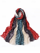 economico Accessori di Natale-sciarpa plissettata multicolore da uomo: morbida ed elegante, perfetta per la moda invernale e come regalo di Natale