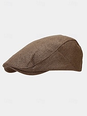 abordables Chapeaux pour hommes-Casquette plate en lin et coton respirant pour homme, chapeau gavroche vintage classique pour tenue décontractée, conduite et activités de plein air
