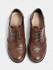 abordables Années 1950-Chaussures Oxford à plateforme brogue marron vintage des années 1950 pour femmes avec semelle crantée, élégantes et polyvalentes pour un usage décontracté, professionnel et quotidien.