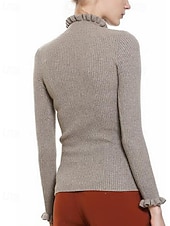 Pentru femei Pulover Plover Șic Stradă Casual Culoare solidă Guler Pe Gât Tricotat Manșon Lung Topuri obișnuite Tricotat Zilnic Ieșire Sfârșit de săptămână Negru Alb Toamnă Iarnă ieftine Culori Solide-Pentru femei Pulover Plover Șic Stradă Casual Culoare solidă Guler Pe Gât Tricotat Manșon Lung Topuri obișnuite Tricotat Zilnic Ieșire Sfârșit de săptămână Negru Alb Toamnă Iarnă