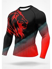 abordables Camisetas y Tops de Correr-Hombre Camiseta Running Camisa atlética Camisa de gimnasia Camisa de fitness Camisa de entrenamiento Manga Larga Camiseta Geométrico UPF 50 Resistente a los rayos UV Suave Reductor del Sudor