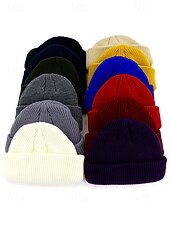 olcso Férfi kalapok-Férfi kötött sapka - puha és kényelmes, bordázott kialakítás, ideális téli és karácsonyi ajándéknak