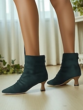levne Kotníkové boty-Dámské Boty Slouchy boty Práce Denní Kotníkové boty Booties Zip Nízký tenký Palec do špičky Elegantní Módní Umělá kůže Zip Matná černá Zářivě černý Bordó