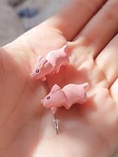 abordables Accesorios de moda-Pendientes de animales de Halloween para mujer: bonitos pendientes de aleación en 3D con dibujos de dinosaurios, cerdos e hipopótamos para fiestas, cosplay y regalos.