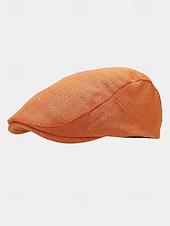 abordables Chapeaux pour hommes-Casquette plate en lin et coton respirant pour homme, chapeau gavroche vintage classique pour tenue décontractée, conduite et activités de plein air