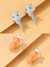 abordables Accesorios de moda-Pendientes de animales de Halloween para mujer: bonitos pendientes de aleación en 3D con dibujos de dinosaurios, cerdos e hipopótamos para fiestas, cosplay y regalos.