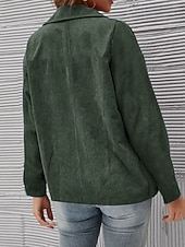 Χαμηλού Κόστους Μπλέιζερ και κοστούμια-Γυναικεία Casual Jacket Άνετο Αναπνέει Τσέπη Κουμπιά Καθημερινό Σκέτο Διακοπές Δρόμος Causal Καθημερινά Ρούχα Μονόπετο Κανονικό Απορρίπτω Κανονικό Μακρυμάνικο Εξωτερικά ενδύματα Λευκό Θαλασσί Φούξια