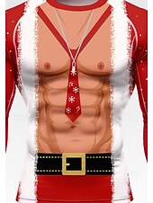 economico T-shirt e Canottiere da Corsa-Natale Per uomo Maglia a compressione Maglia da corsa Manica Lunga Livello Base Asciugatura Rapida Compressione Elasticizzato Traspirante Allenamento in Palestra Allenamento attivo Esercizio